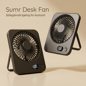 Sumr Desk Fan oppladbar bordvifte – sort variant
