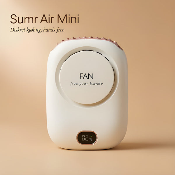 Sumr Air Mini hvit nakkefan i bruk