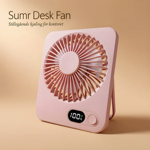 Sumr Desk Fan rosa i bruk